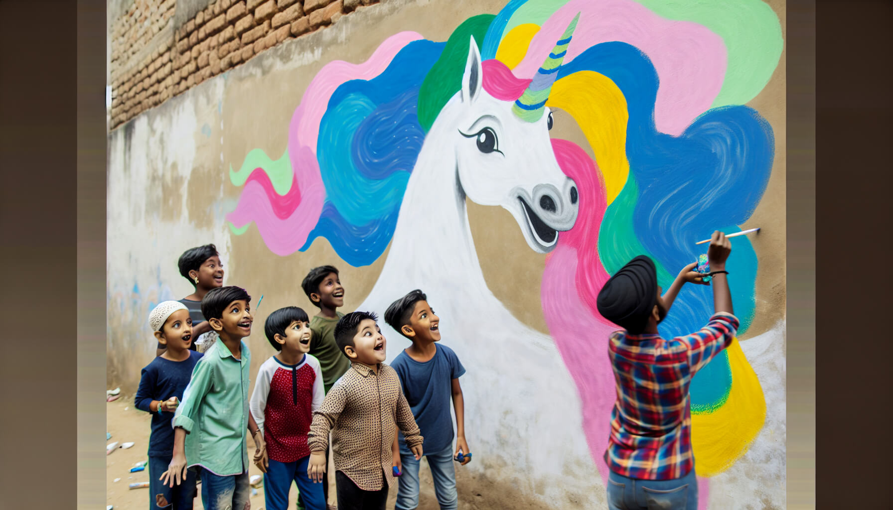 Whimsical Chalk Mural Adventure 🎨🦄